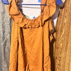 Old Navy Women's Ruffled Orange Blouse